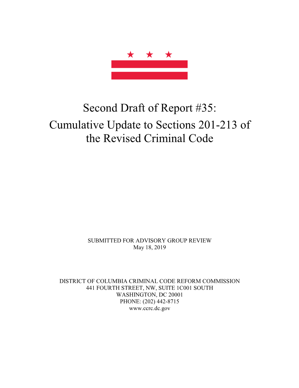 Cumulative Update to Sections 201-213 of the Revised Criminal Code