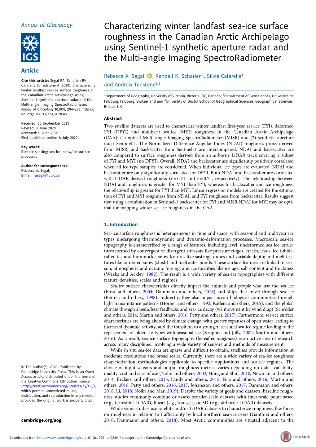 Characterizing Winter Landfast Sea-Ice Surface Roughness in the Canadian