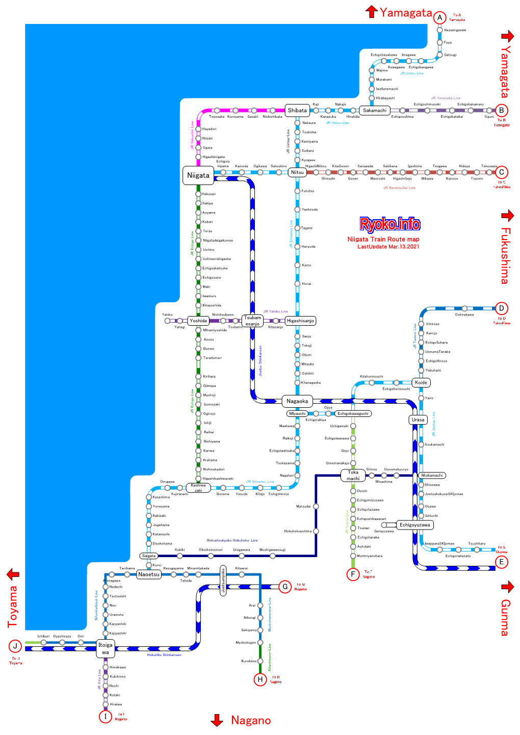 Niigata Train Route Map S G