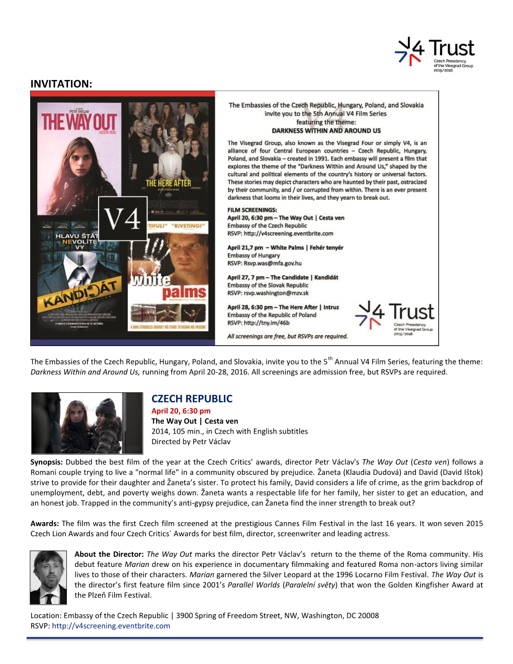 5Th Annual V4 Film Series Program