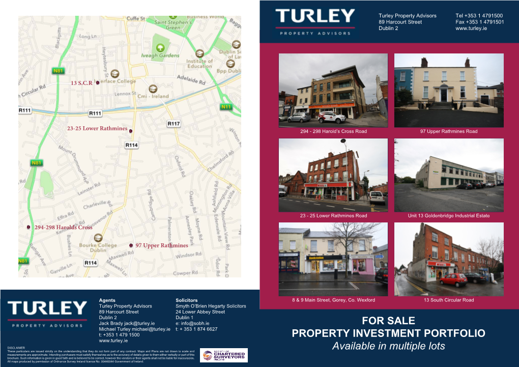 FOR SALE PROPERTY INVESTMENT PORTFOLIO Available in Multiple Lots