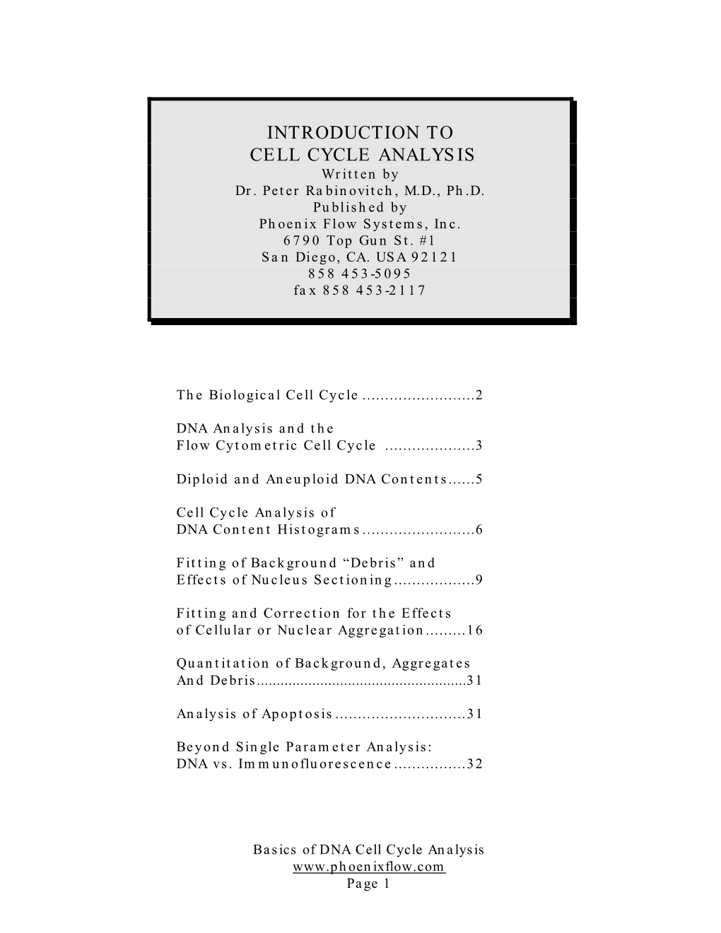 Introduction to DNA Cell Cycle Analysis