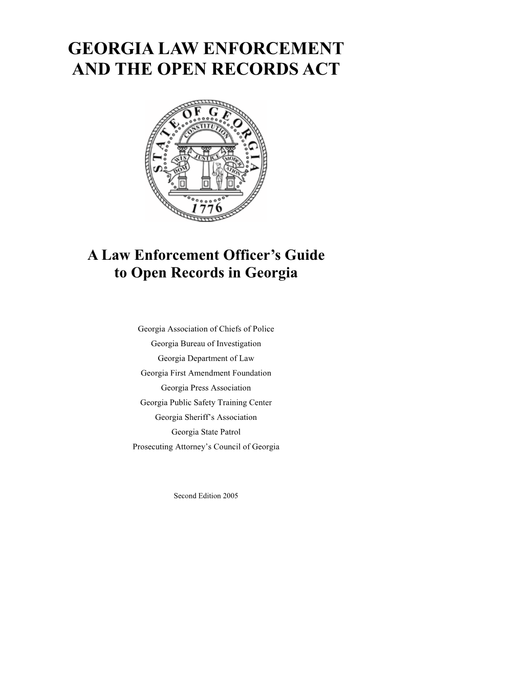 Georgia Law Enforcement and the Open Records Act