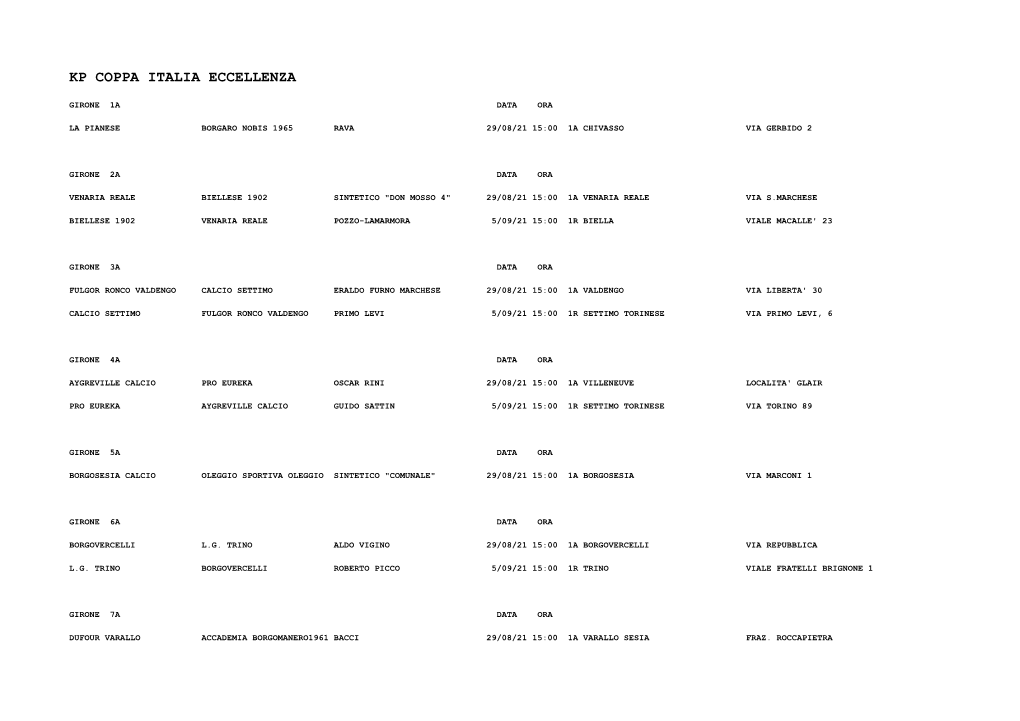 Calendari Coppe