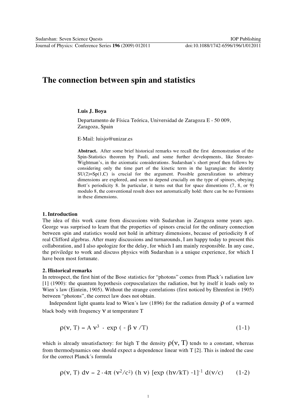 The Connection Between Spin and Statistics