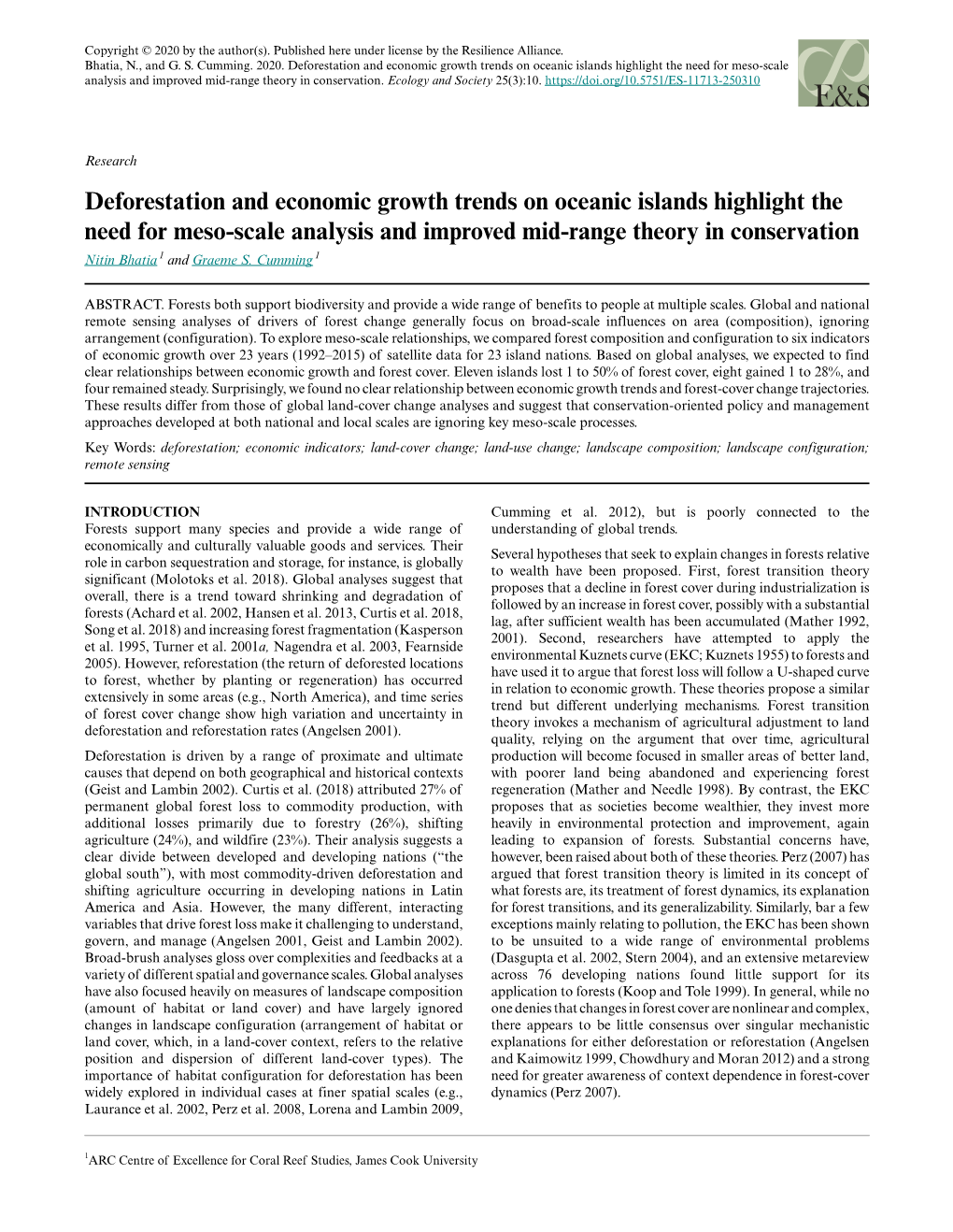 Deforestation and Economic Growth Trends on Oceanic Islands Highlight the Need for Meso-Scale Analysis and Improved Mid-Range Theory in Conservation