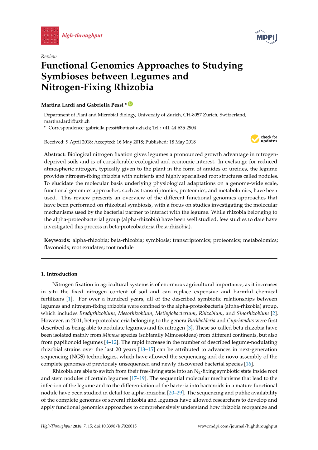 Functional Genomics Approaches to Studying Symbioses Between Legumes and Nitrogen-Fixing Rhizobia