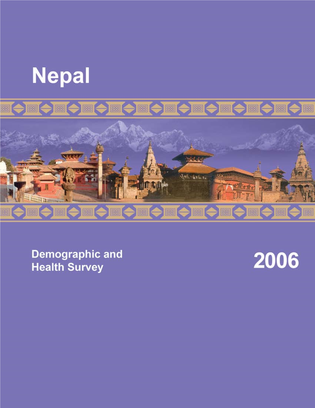 Nepal Demographic and Health Survey 2006 [FR191]