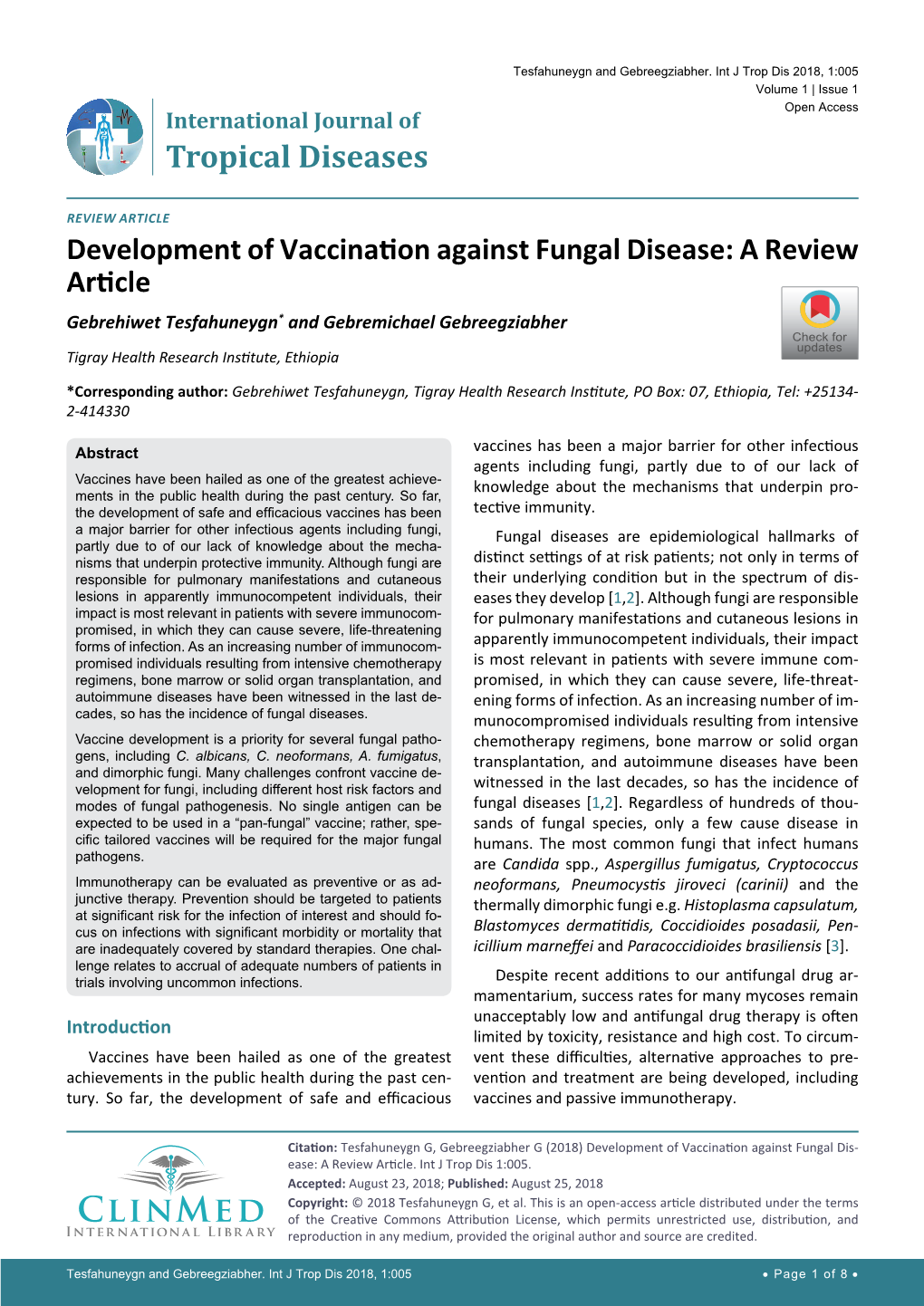 Development of Vaccination Against Fungal Disease: a Review Article