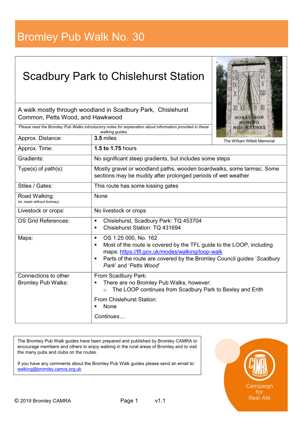 Scadbury Park to Chislehurst Station