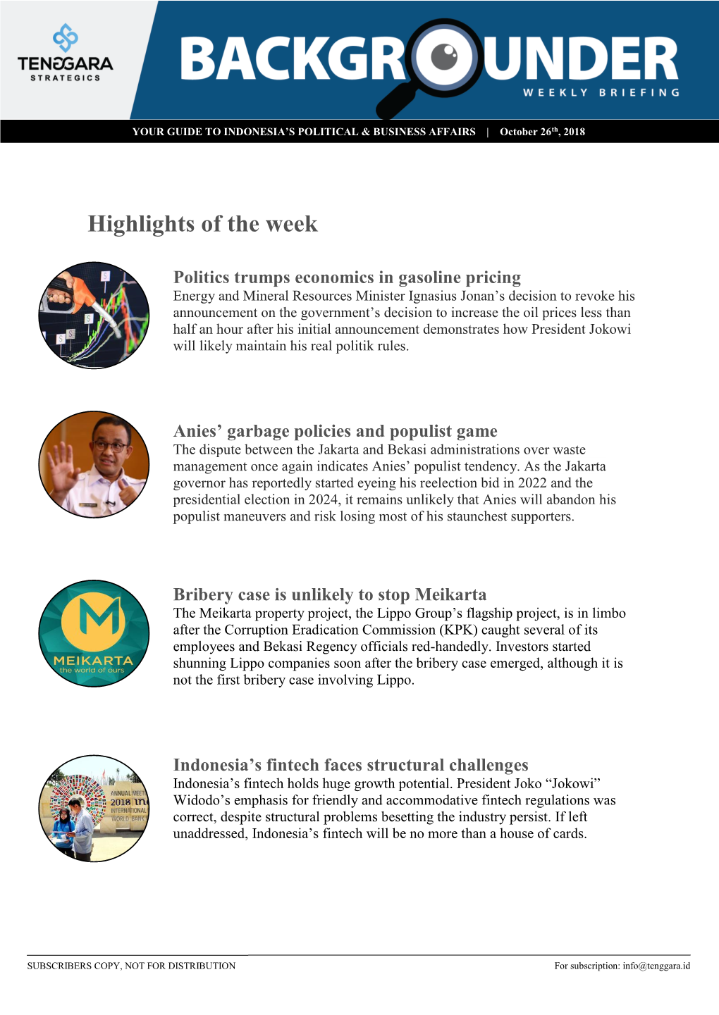 Highlights of the Week