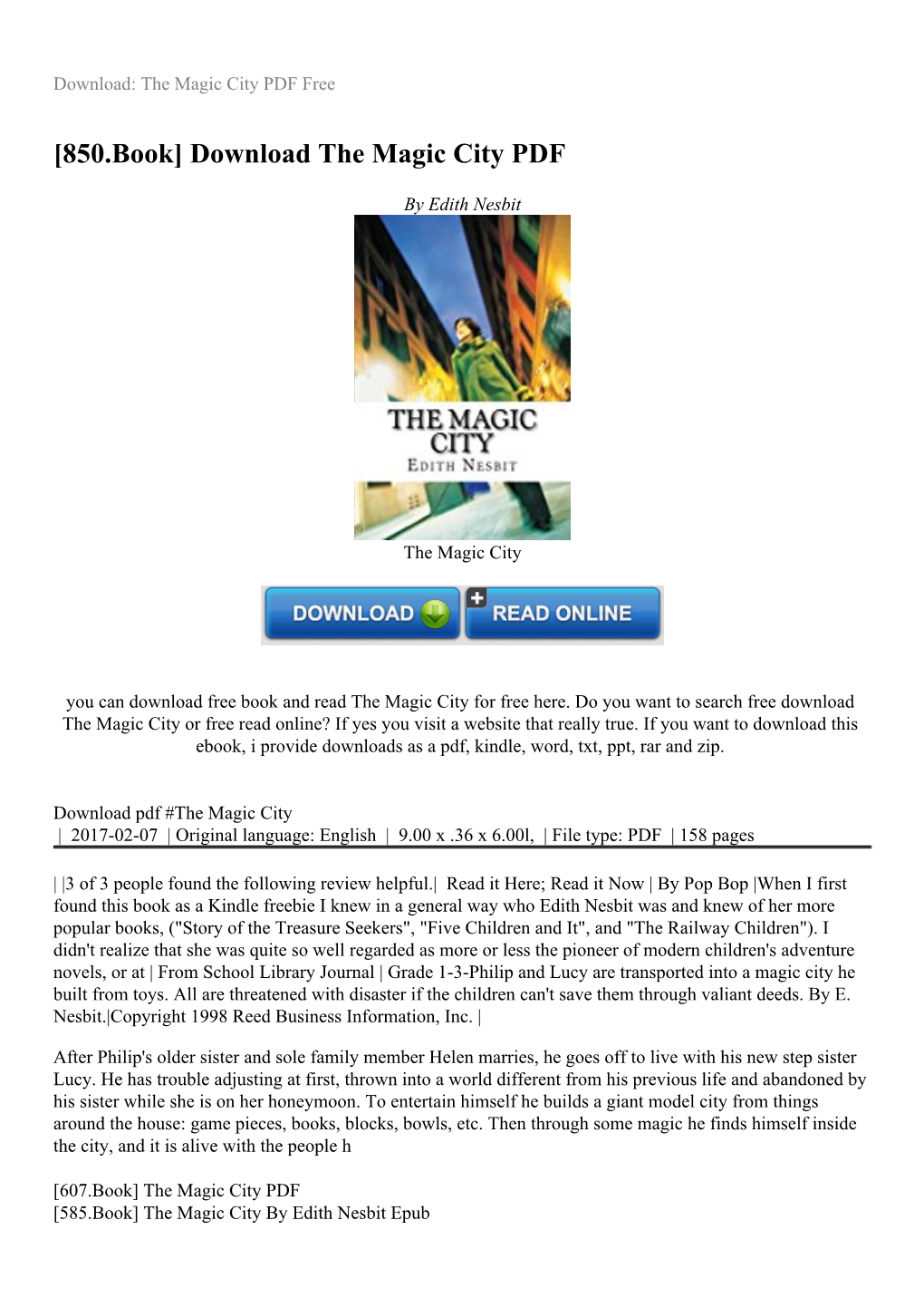 Download the Magic City PDF