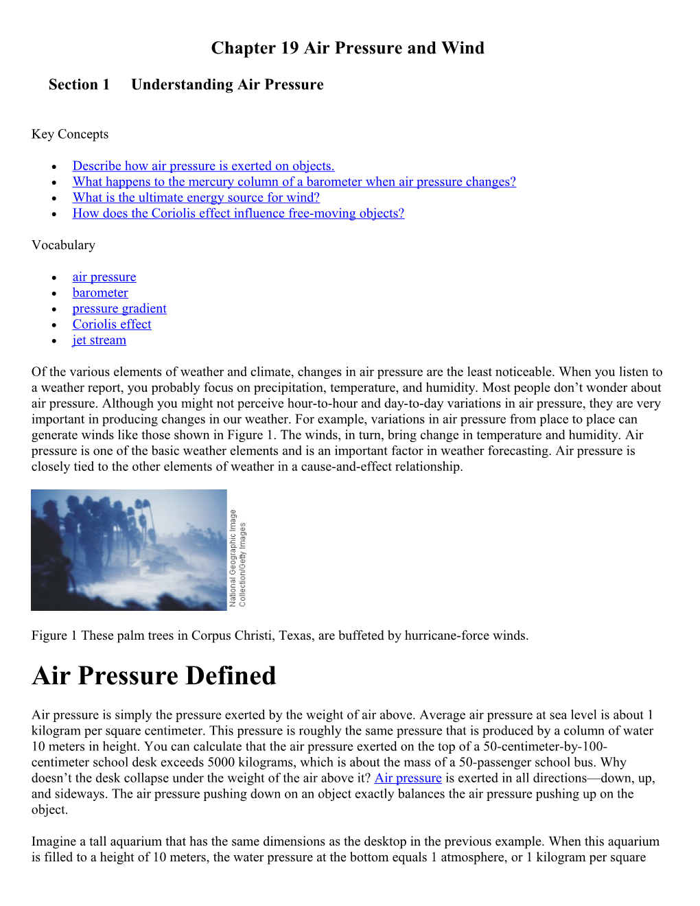 Chapter 19 Air Pressure and Wind