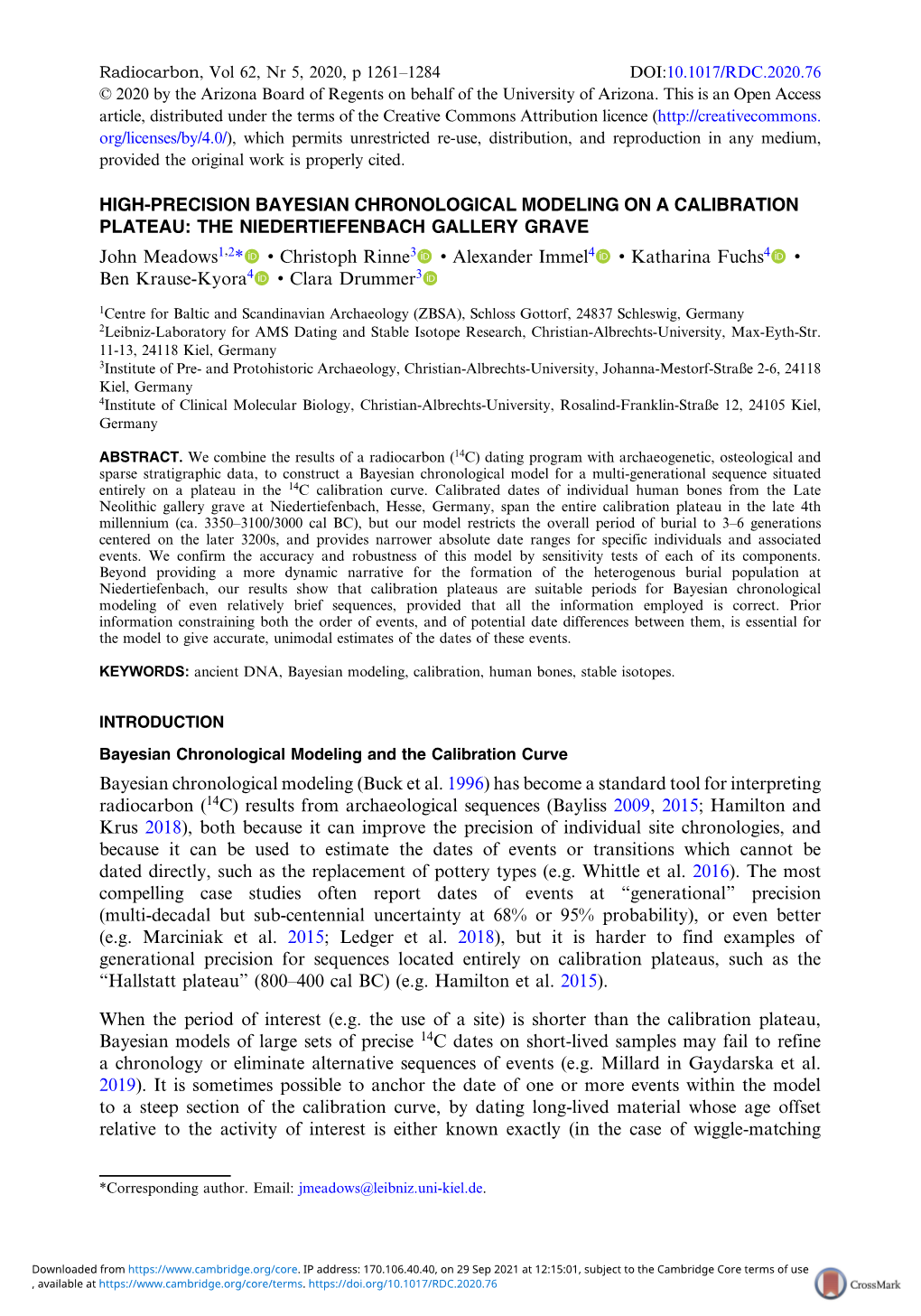 High-Precision Bayesian Chronological Modeling On