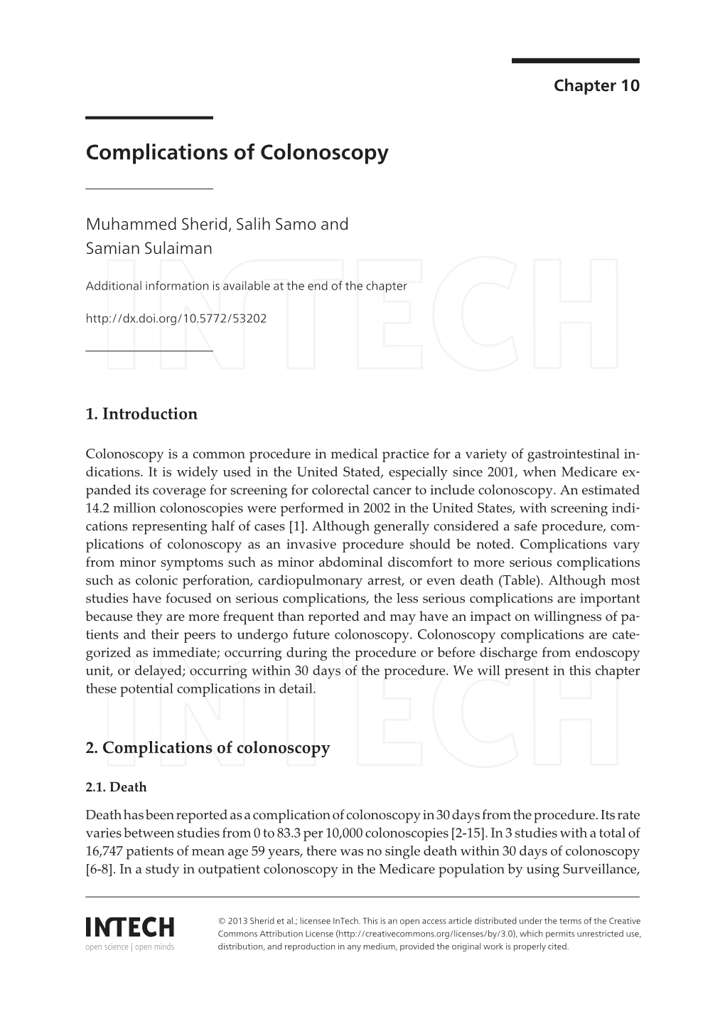 Complications of Colonoscopy