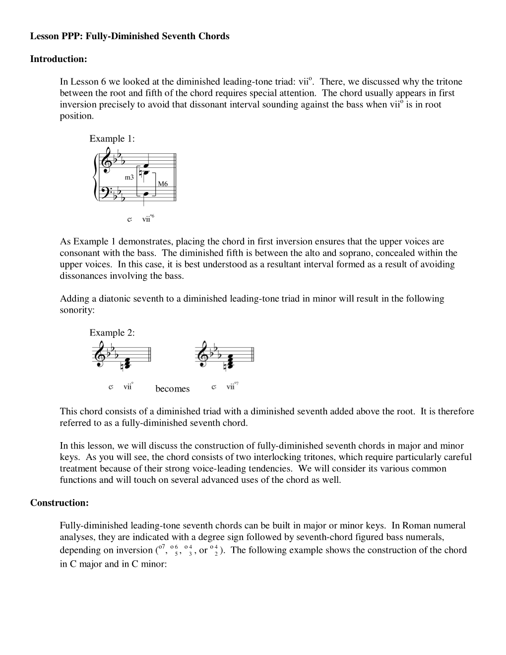 Fully-Diminished Seventh Chords Introduction