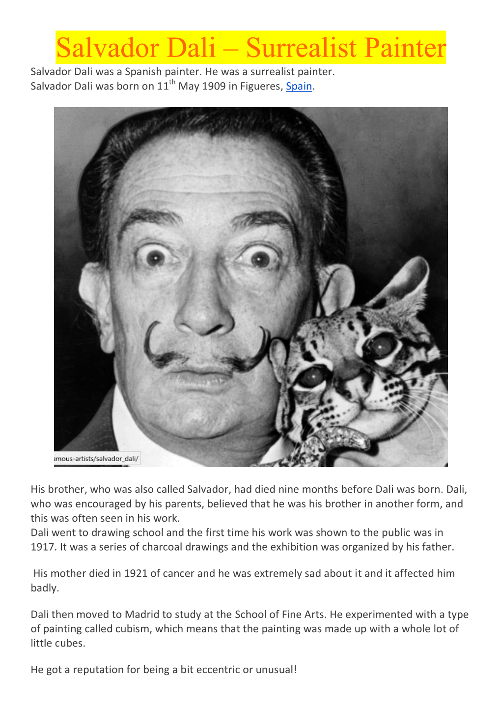 Salvador Dali – Surrealist Painter Salvador Dali Was a Spanish Painter