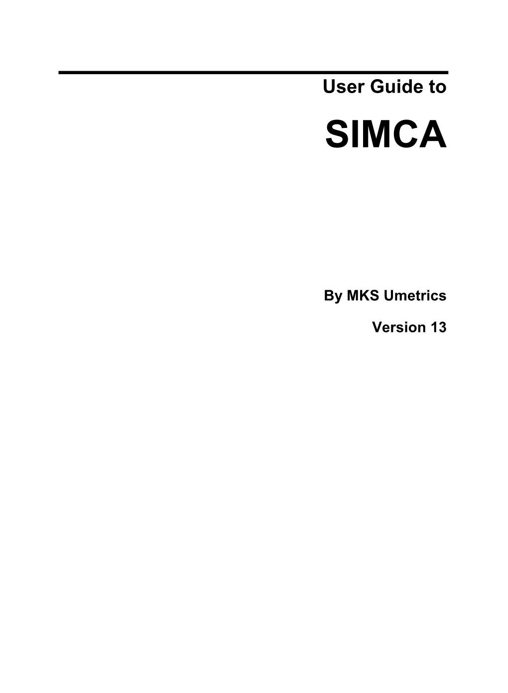 User Guide to SIMCA 13.Pdf