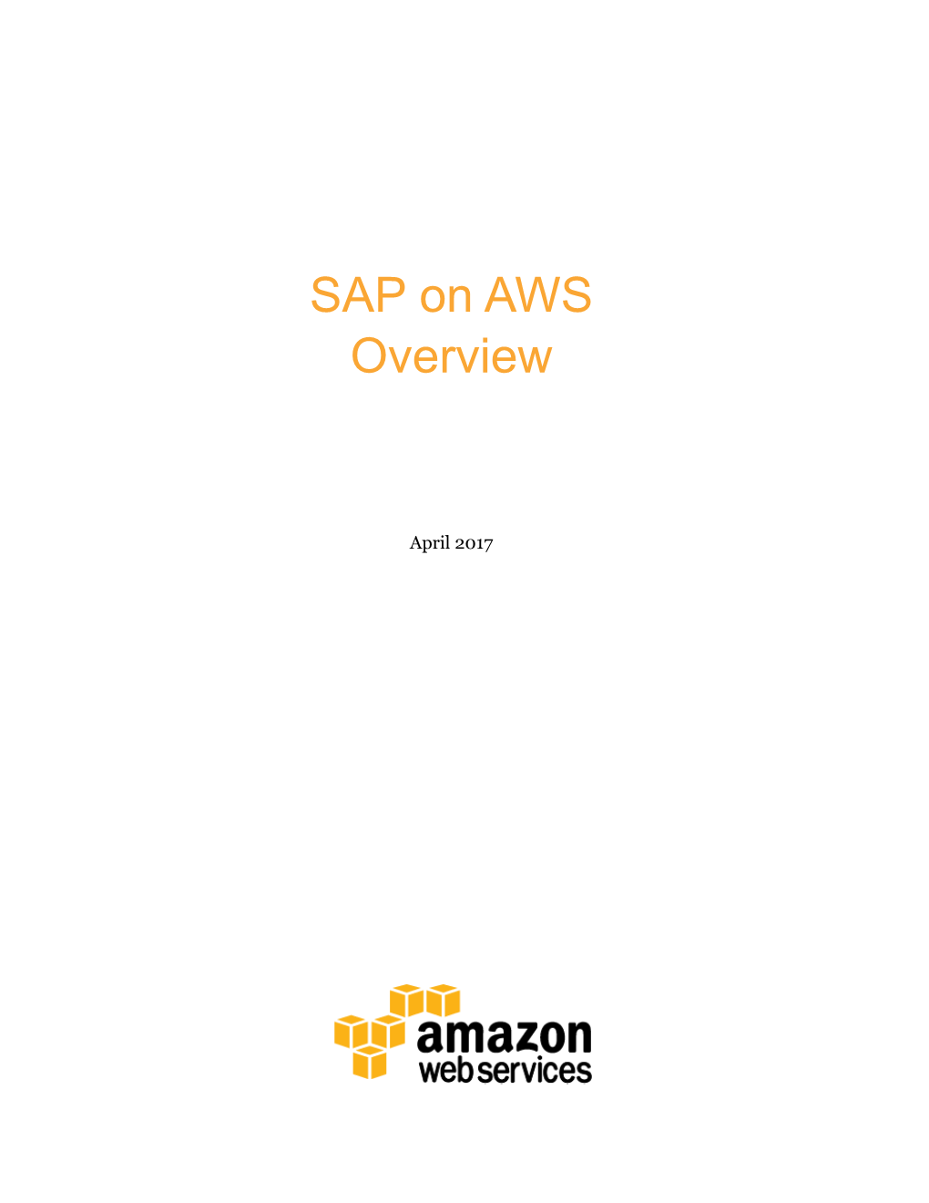 SAP on AWS Overview