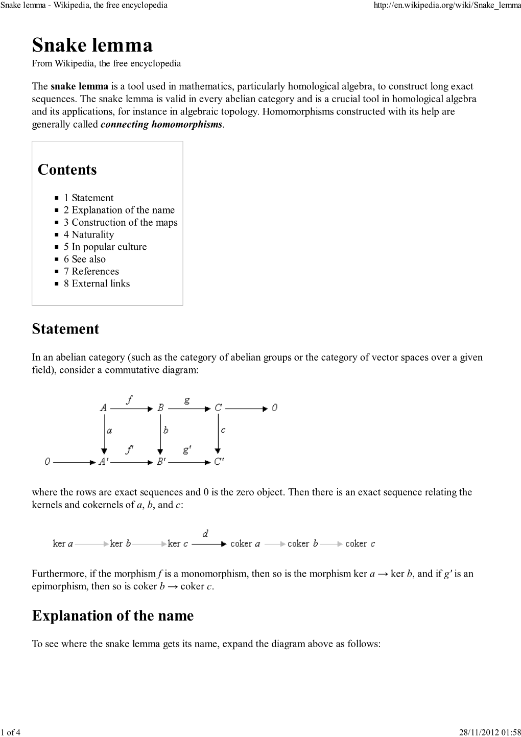 Snake Lemma - Wikipedia, the Free Encyclopedia