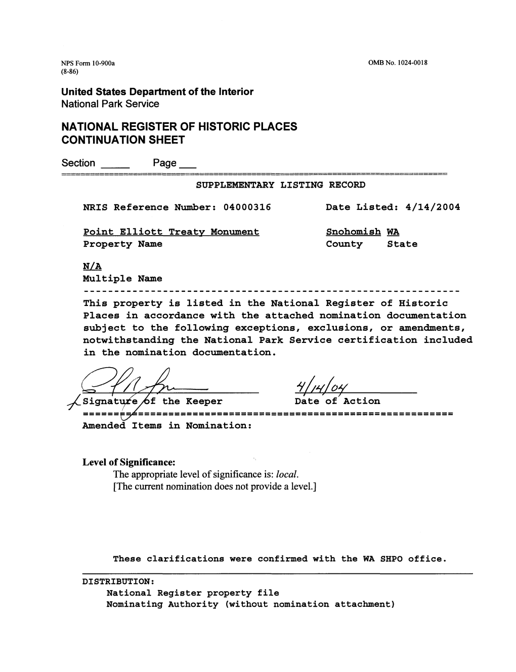 National Register of Historic Places Continuation Sheet