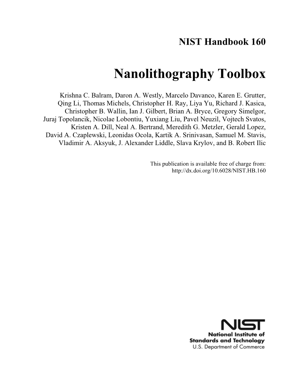 Nanolithography Toolbox