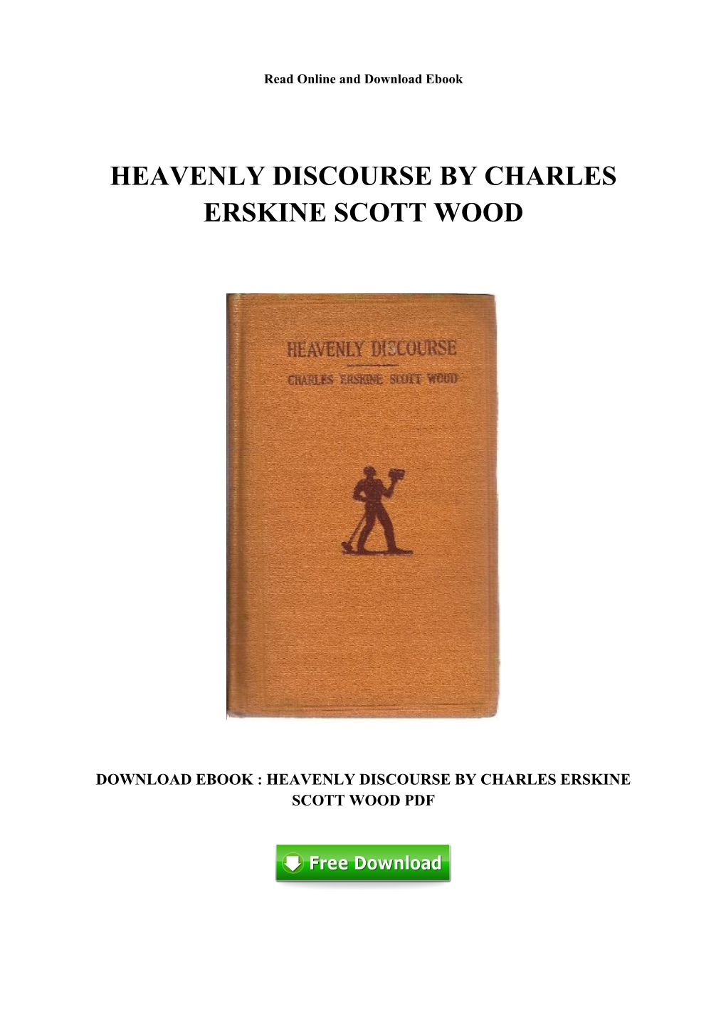 Download PDF Heavenly Discourse by Charles