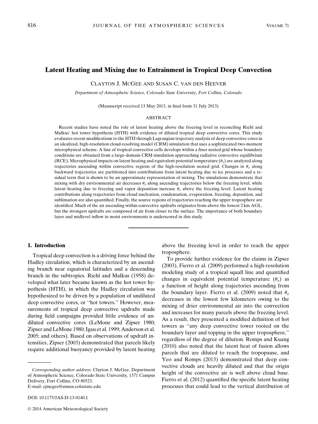 Latent Heating and Mixing Due to Entrainment in Tropical Deep Convection