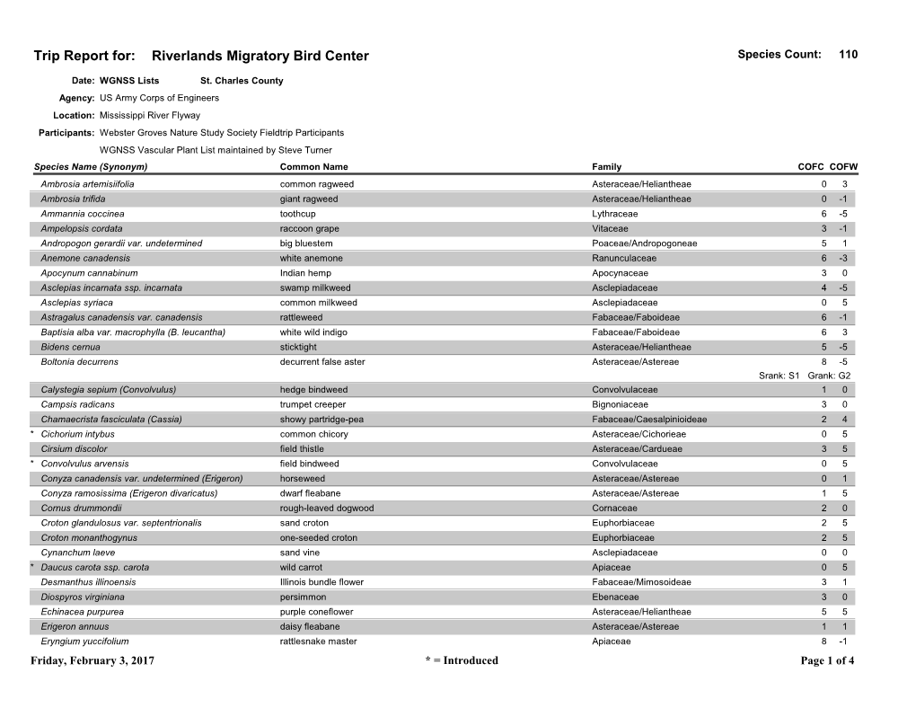 Riverlands List