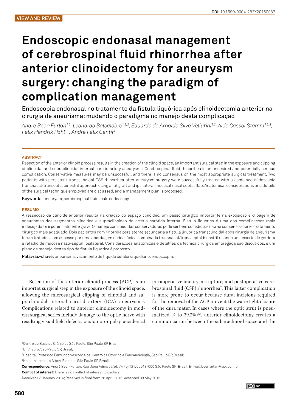 Endoscopic Endonasal Management of Cerebrospinal Fluid