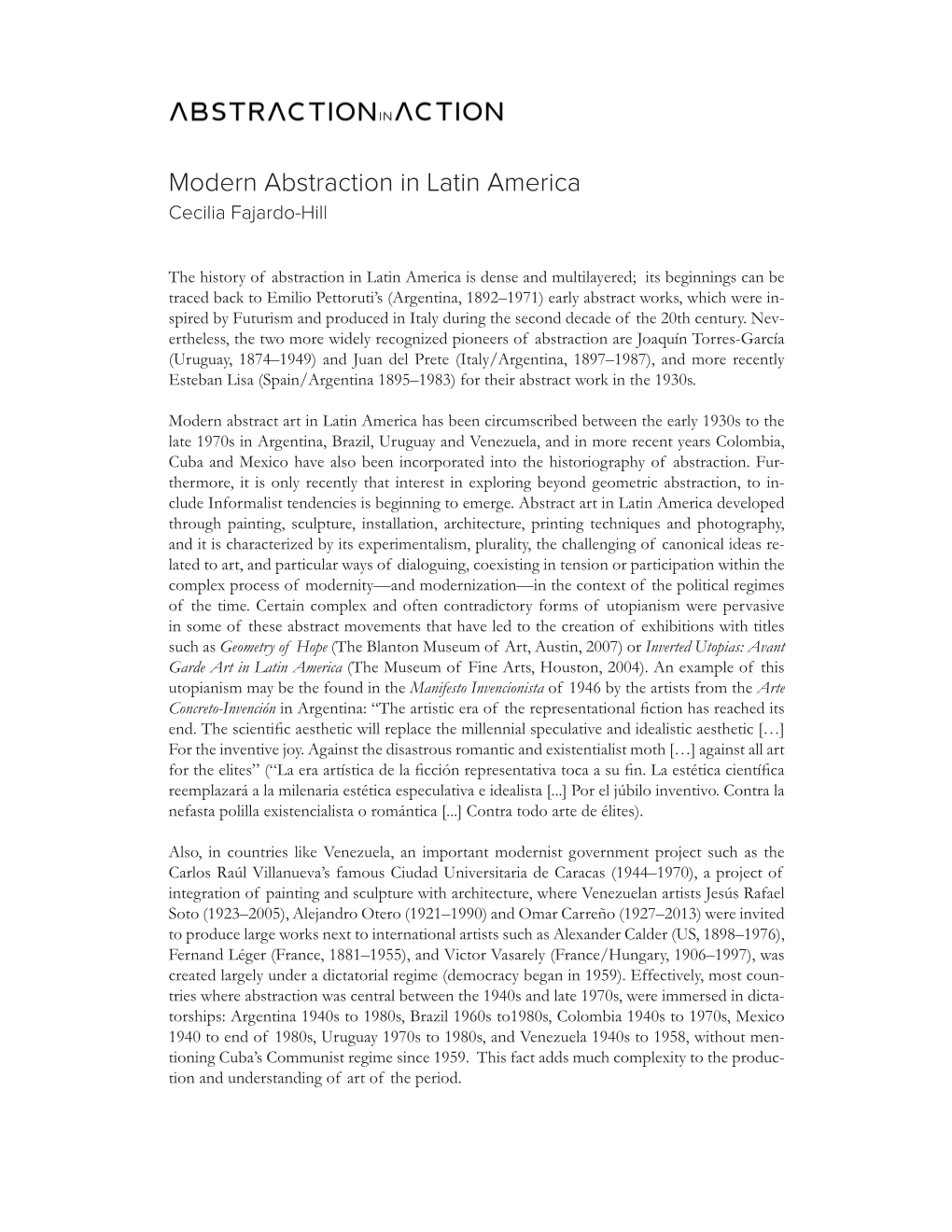 Modern Abstraction in Latin America Cecilia Fajardo-Hill