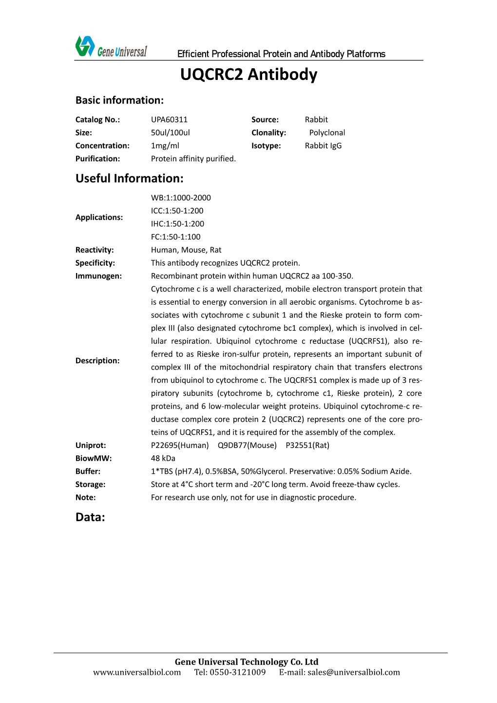 UQCRC2 Antibody