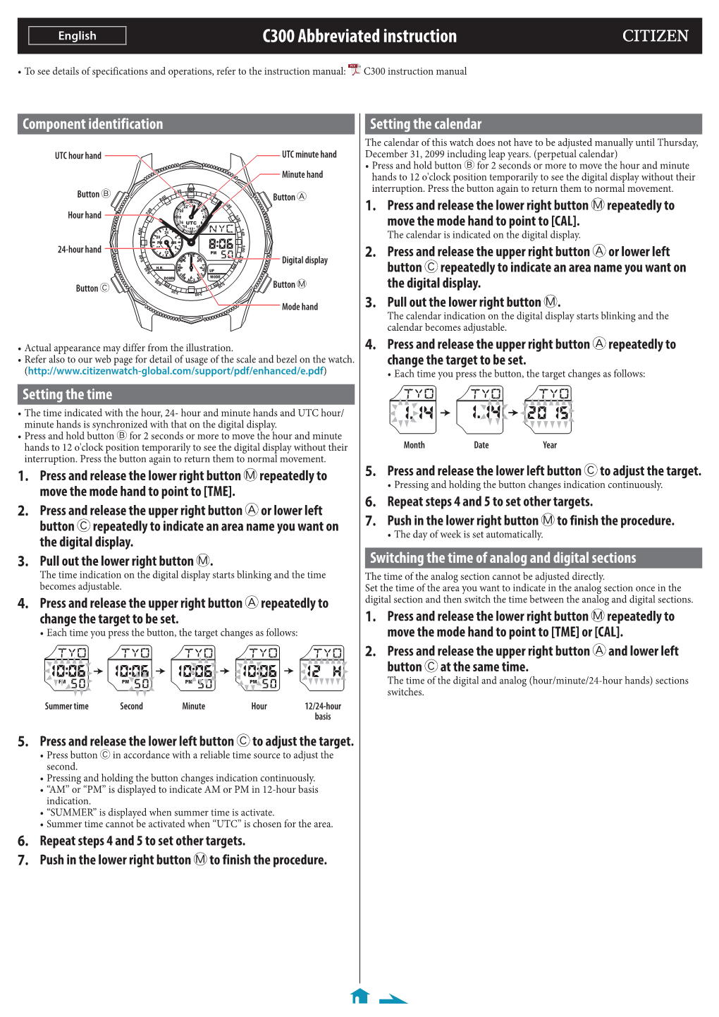 C300 Abbreviated Instruction