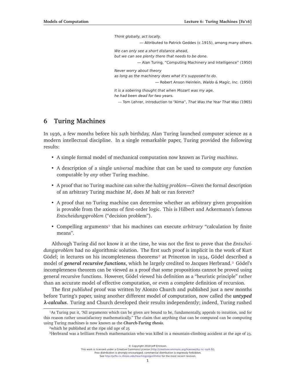 Turing Machines [Fa’16]