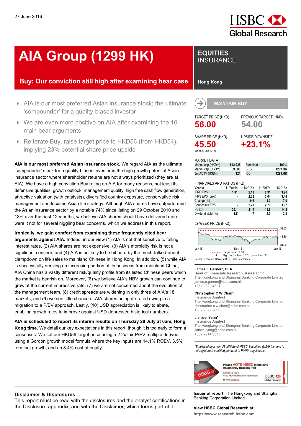 AIA Group (1299 HK) INSURANCE 