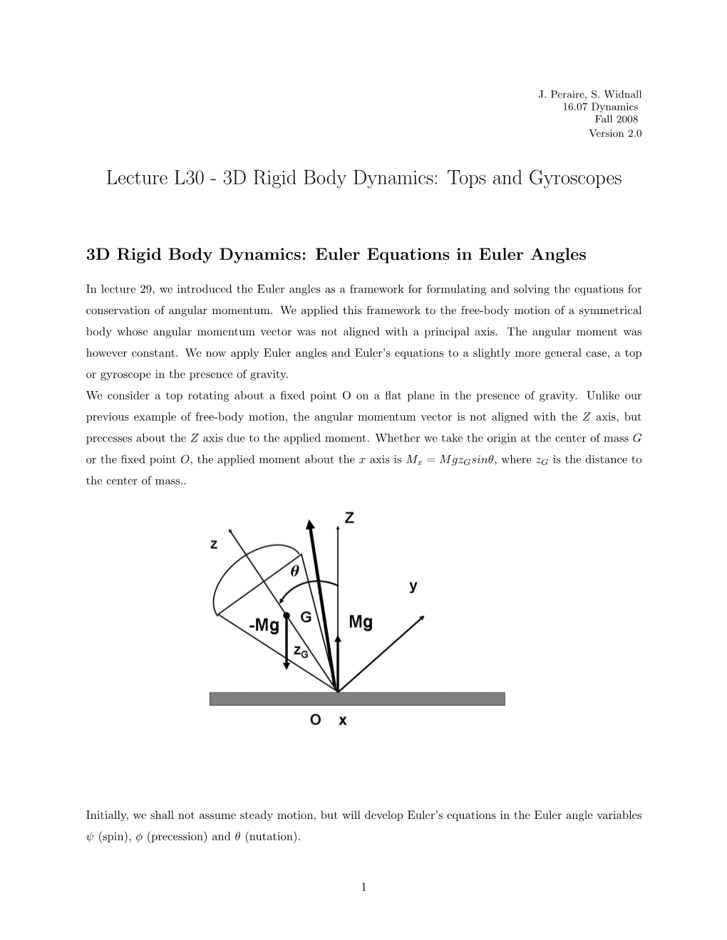 3D Rigid Body Dynamics: Tops and Gyroscopes