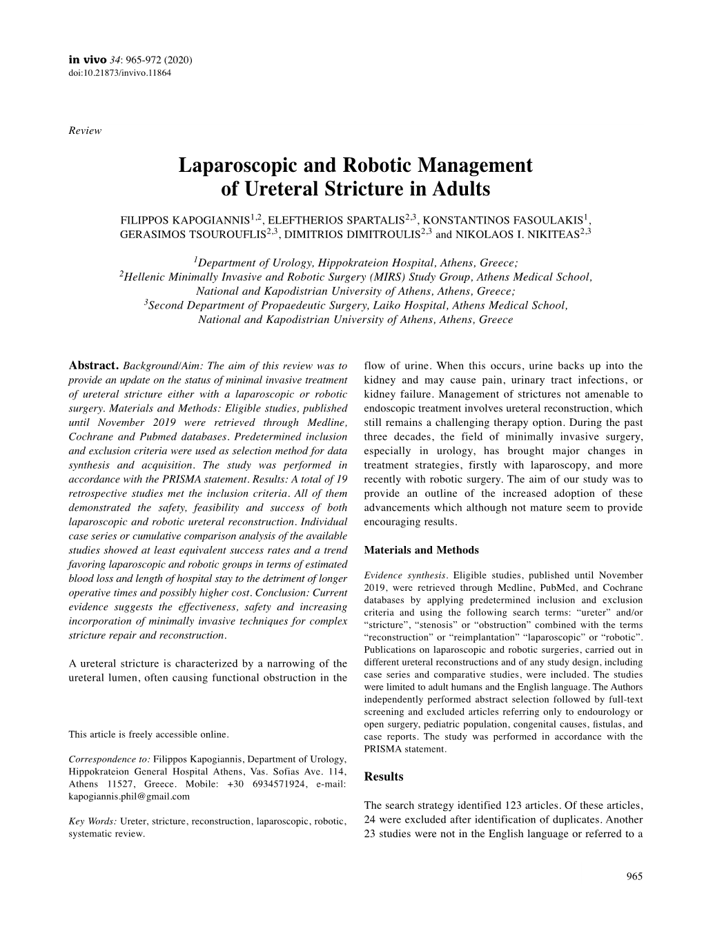 Laparoscopic and Robotic Management of Ureteral Stricture In