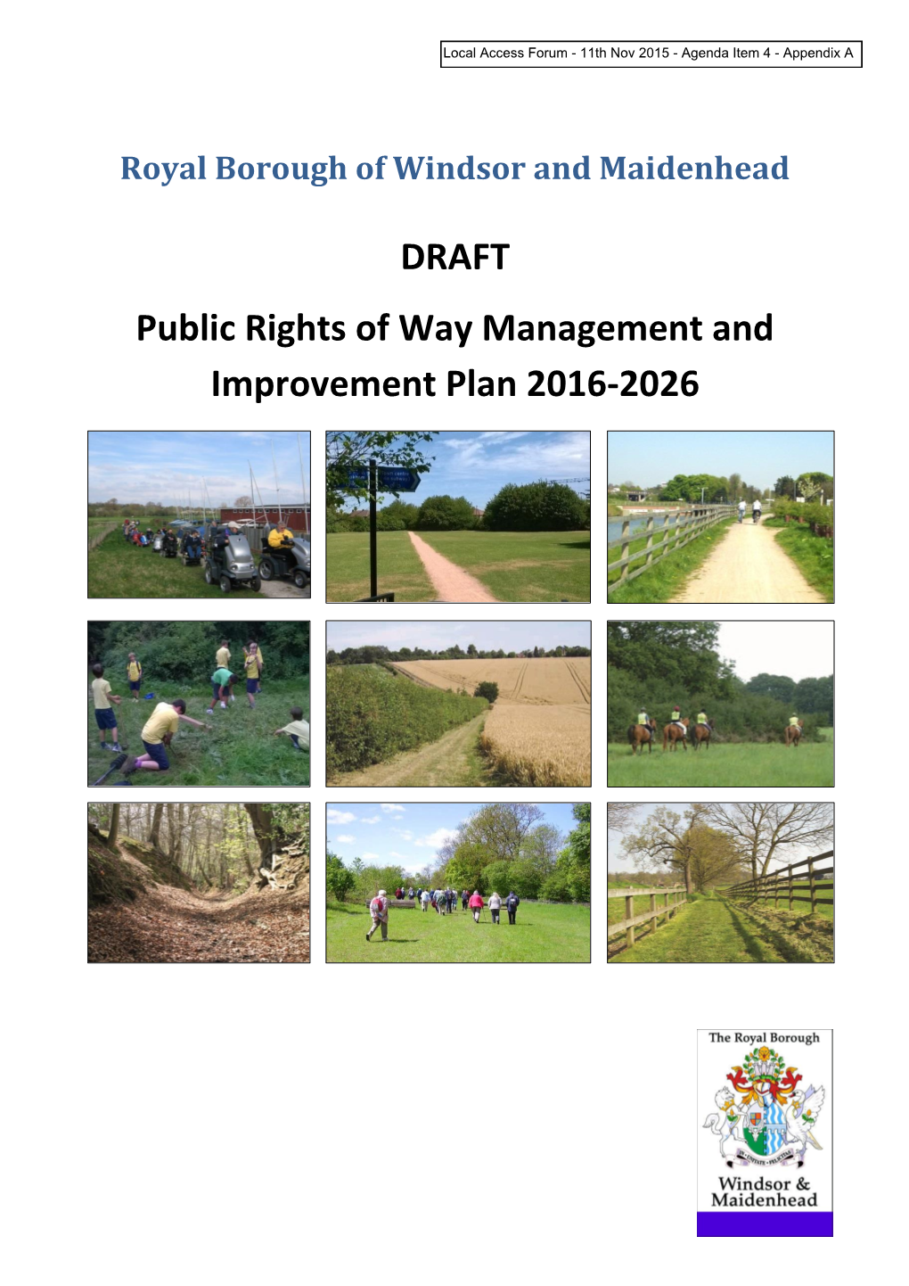 DRAFT Public Rights of Way Management and Improvement Plan 2016-2026