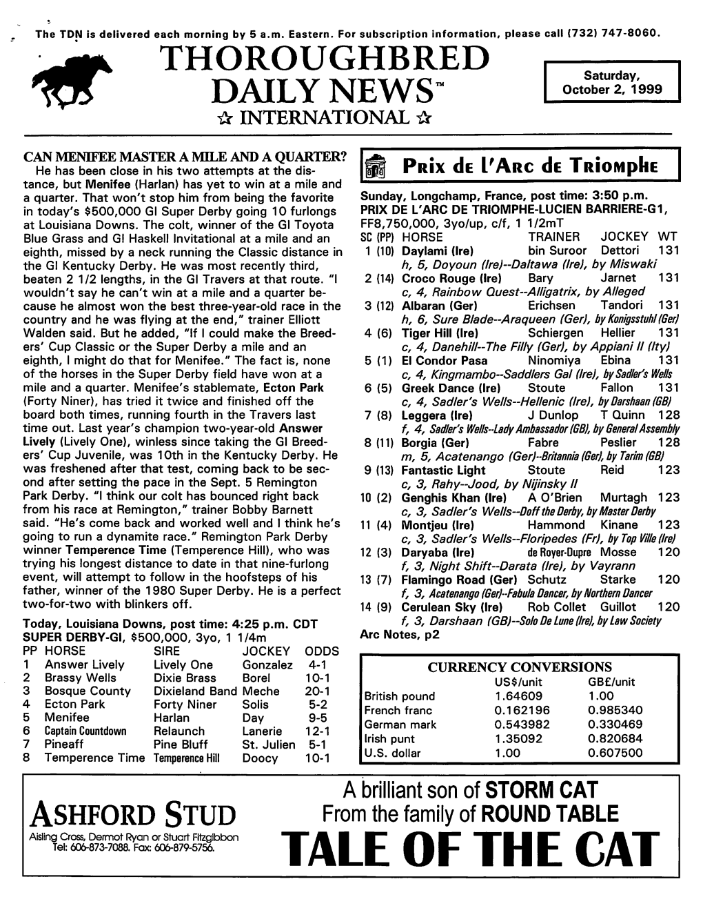 Lot DAILY NEWS" October 2, 1999 Ii INTERNATIONAL A