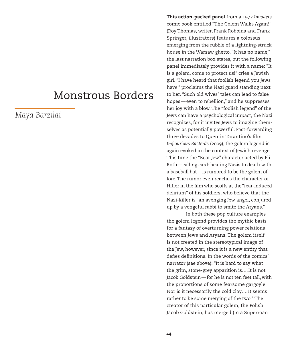 Monstrous Borders Hopes — Even to Rebellion,” and He Suppresses Her Joy with a Blow