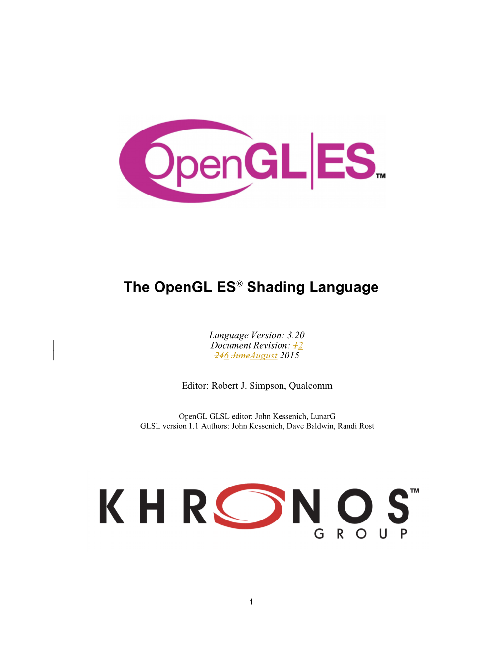 The Opengl ES Shading Language