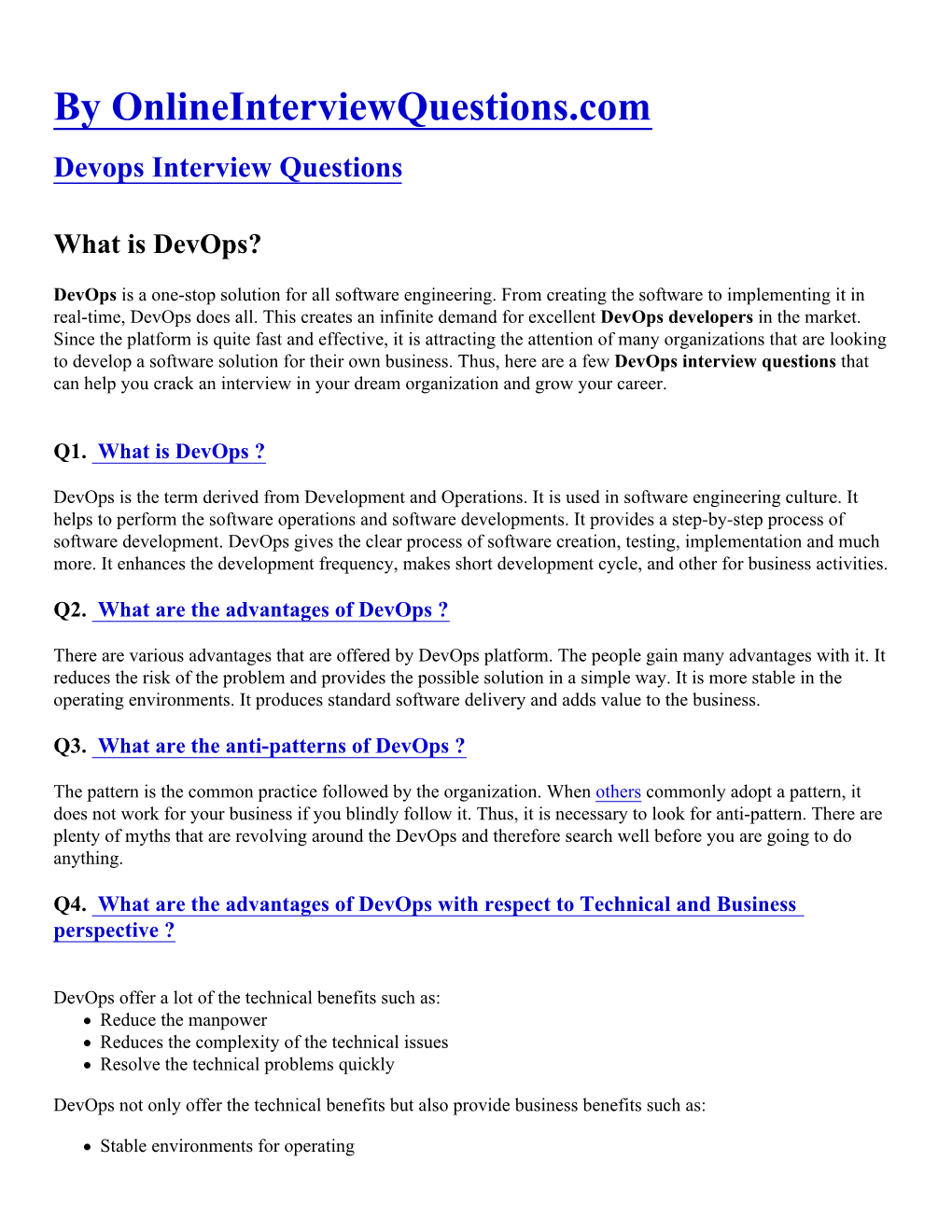 Devops Interview Questions