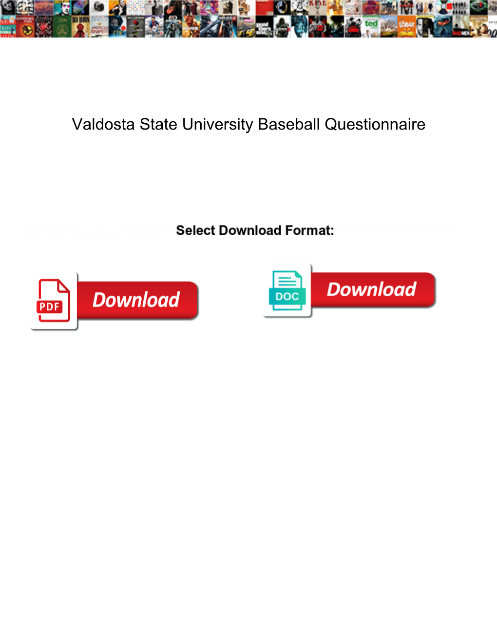 Valdosta State University Baseball Questionnaire