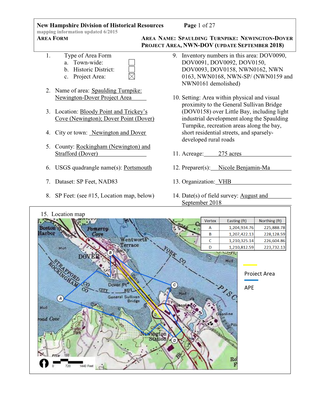 Updated Project Area Form (2018)