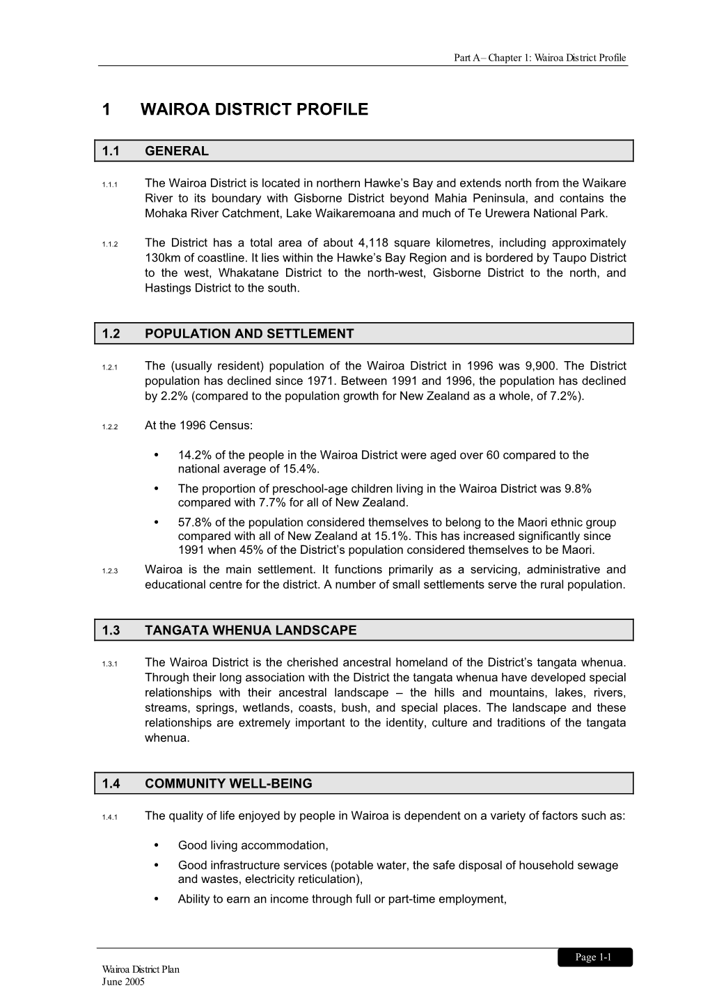 Chapter 1: Wairoa District Profile