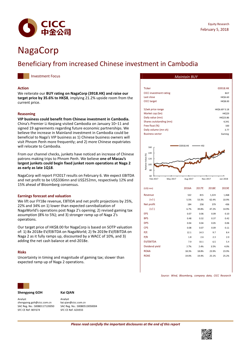 Nagacorp Beneficiary from Increased Chinese Investment in Cambodia