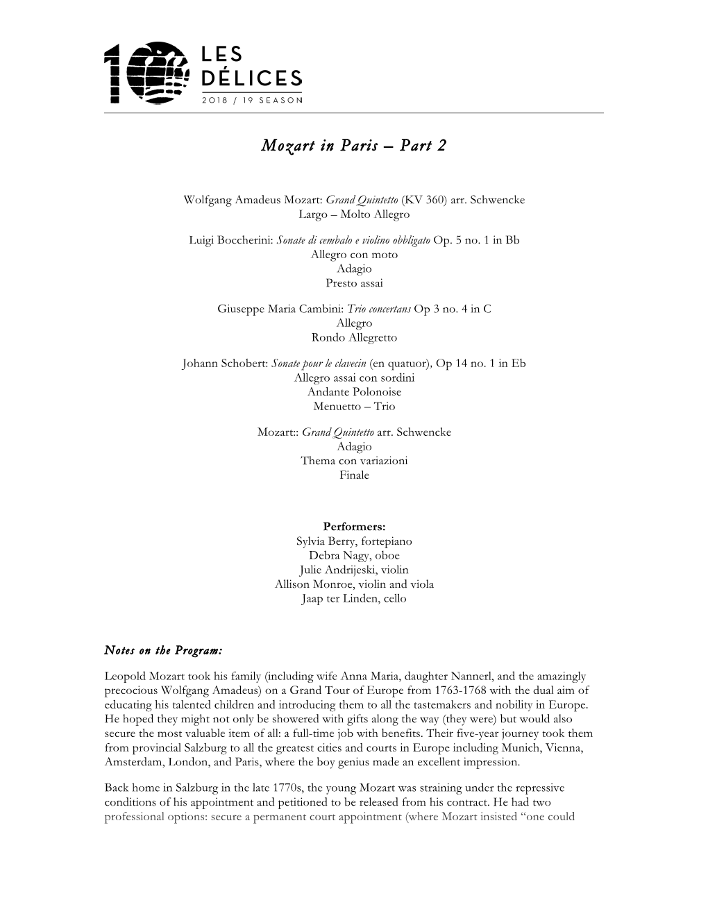 10.18 Mozart in Paris2 Program & Notes