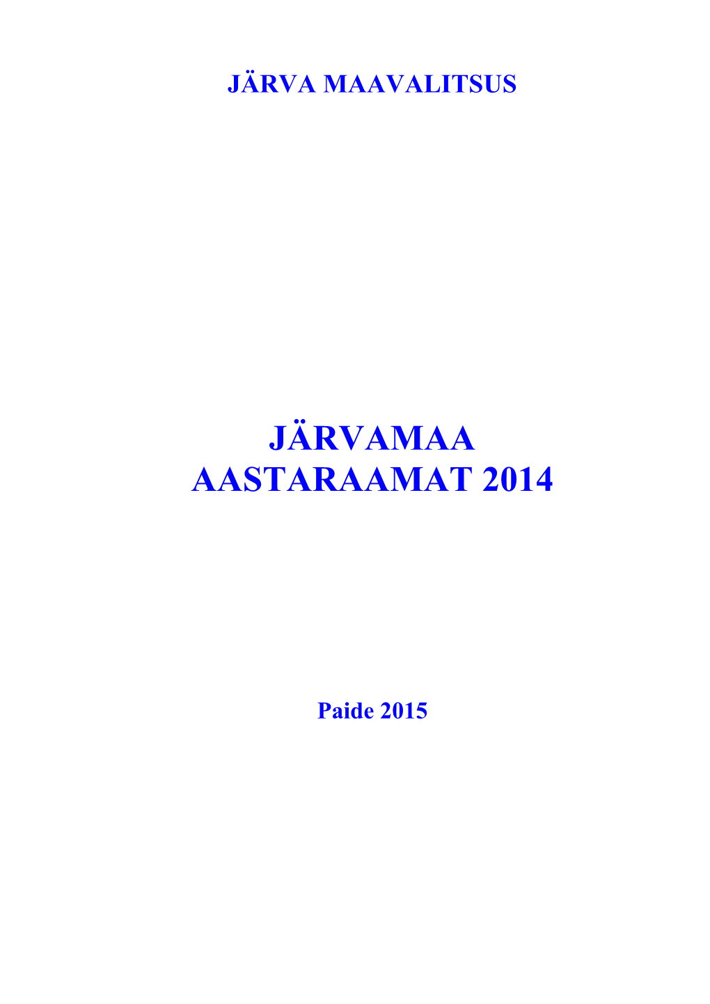 Järvamaa Aastaraamat 2014