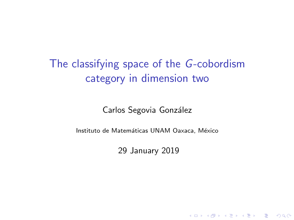 The Classifying Space of the G-Cobordism Category in Dimension Two