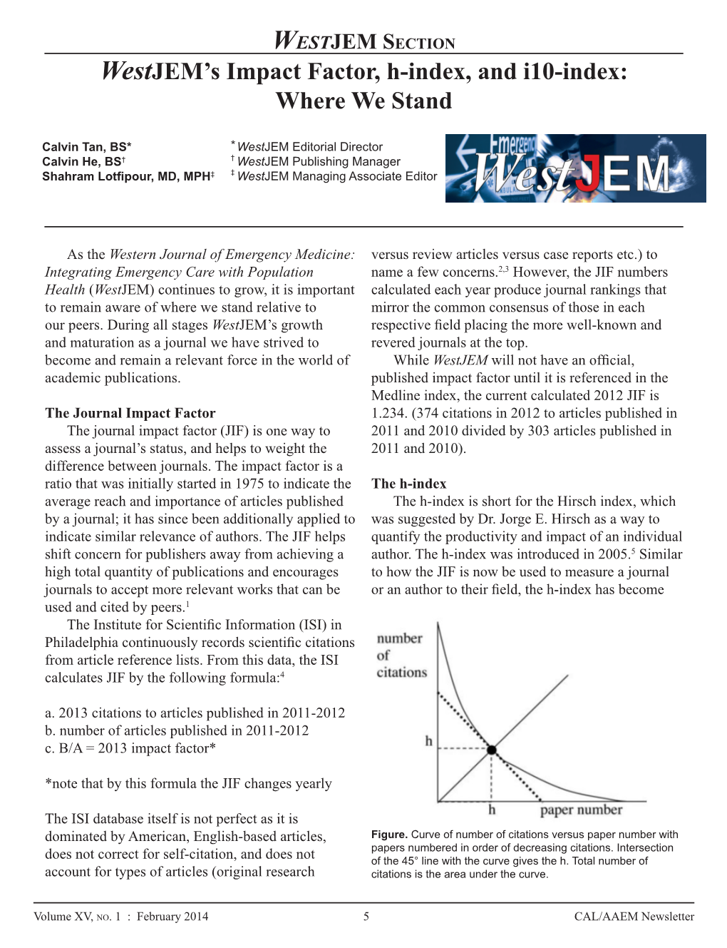 Westjem's Impact Factor, H-Index, and I10-Index